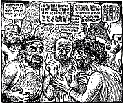 Babylonisches Sprachgewirr
Robert Crumb, Genesis (2009) Babylonisches Sprachgewirr (Robert Crumb, Genesis, 2009)